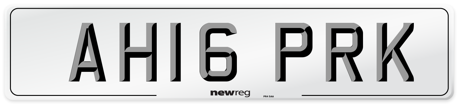 AH16 PRK Number Plate from New Reg